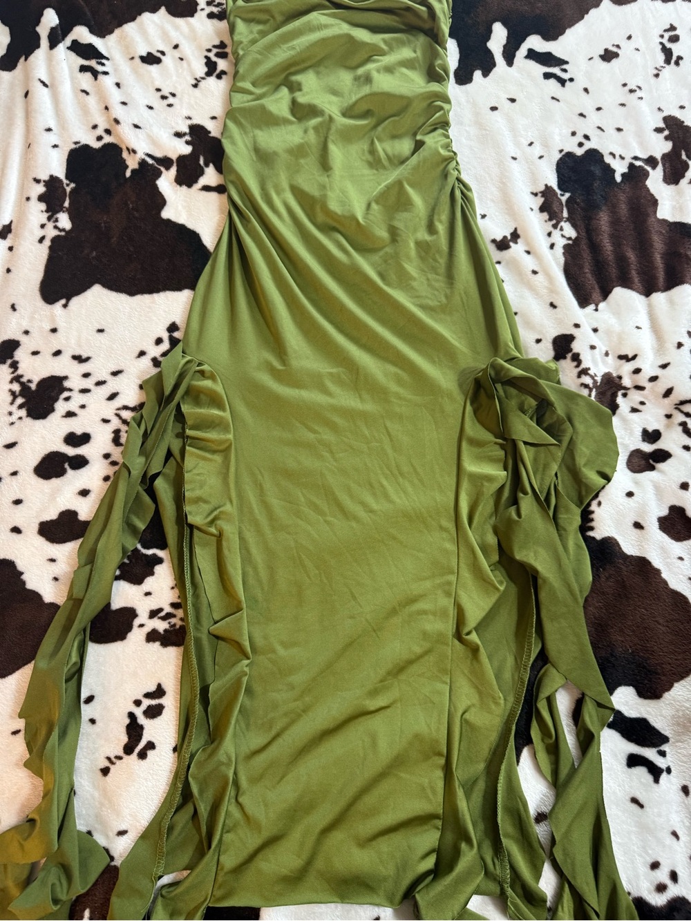 Olive Green Ruffle Dress
